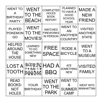 Summer Break Bingo  Bingo Card