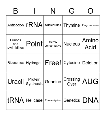 Biology Bingo Card