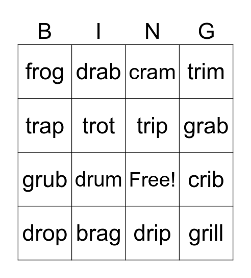 r Blends Bingo Card