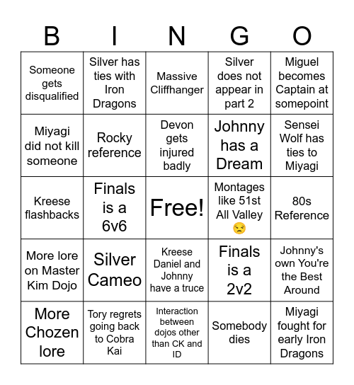 Sekai Taikai Bingo Card