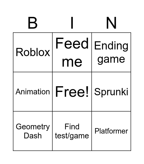 Castle bingo Card