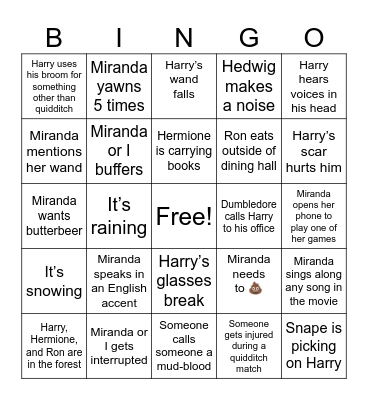 HARRY POTTER - 2 Bingo Card