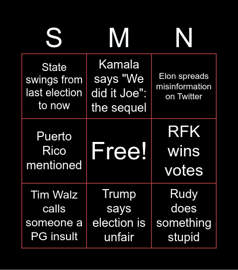 Some More Elections! Bingo Card