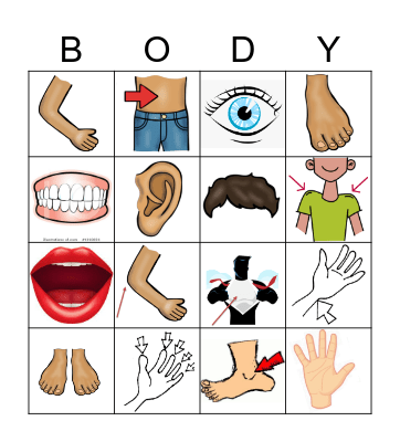 BODY PARTS Bingo Card