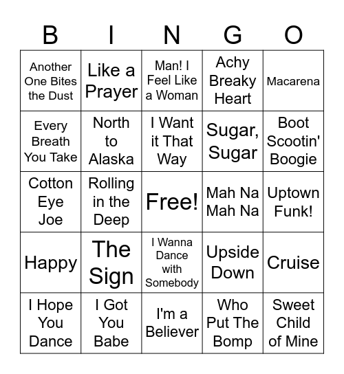 Music Bingo Card