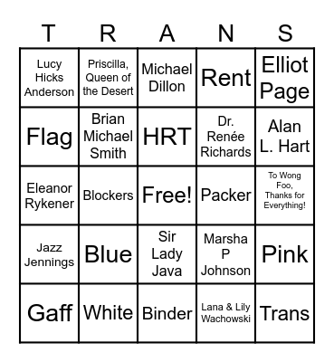 TWOR 2024 Bingo Card