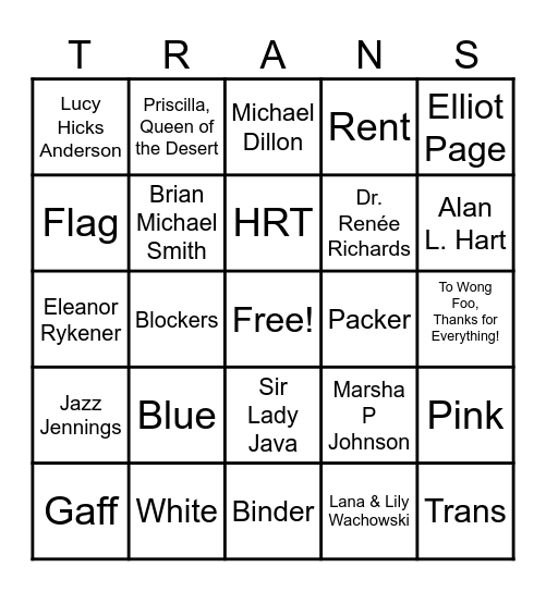 TWOR 2024 Bingo Card