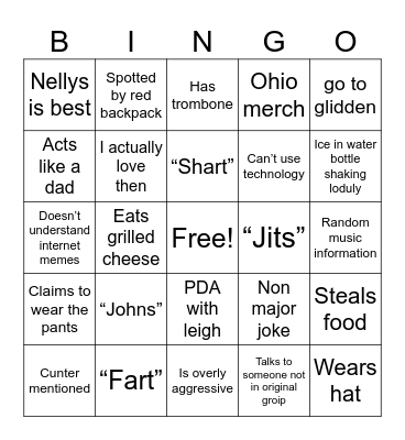 Danielle Bingo Card