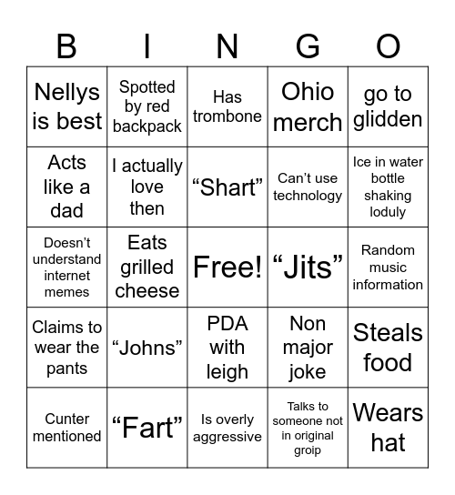 Danielle Bingo Card