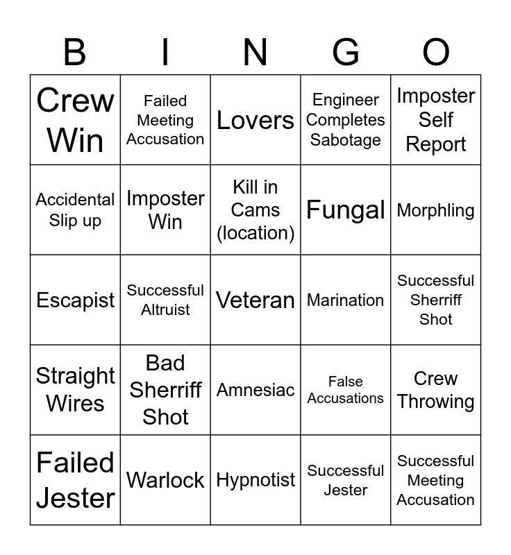 Mongy Monday Bingo Card