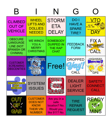 HOLIDAY RSA BINGO Card