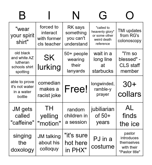 IRL: LEC Bingo Card