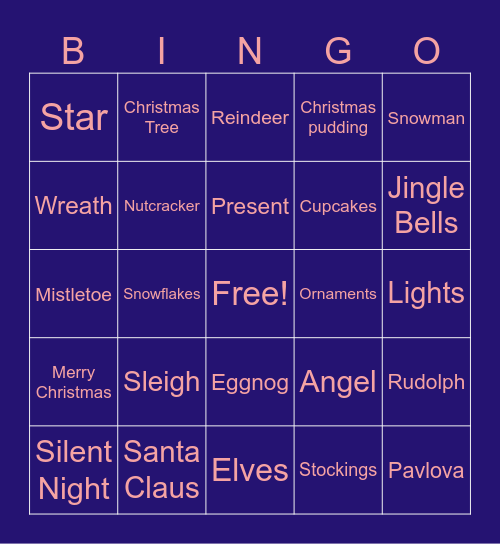 FPA Christmas Bingo Card