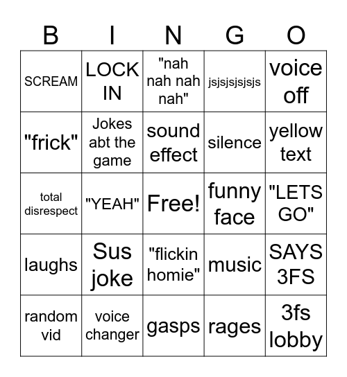 3FS BINGO Card