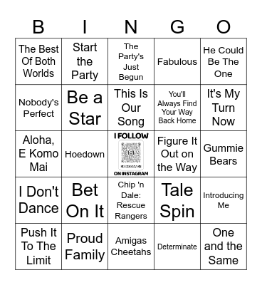 GAME TWO: DISNEY CHANNEL Bingo Card
