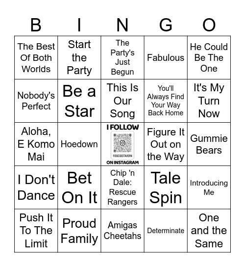 GAME TWO: DISNEY CHANNEL Bingo Card