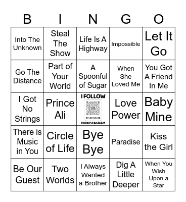 GAME THREE: DISNEY+ (B) Bingo Card