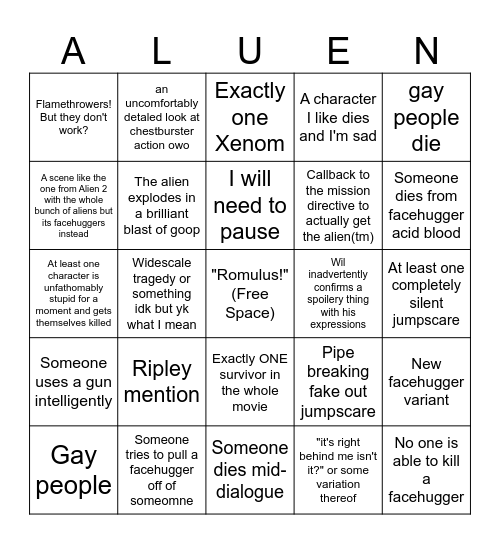 The rolumus Bingo Card