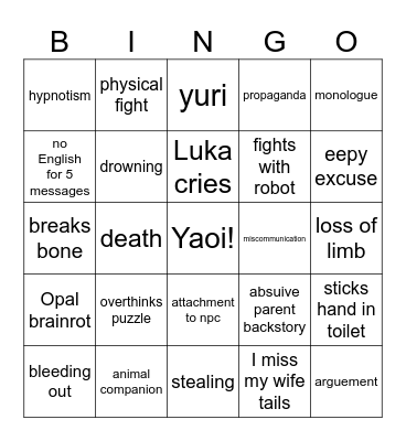 DR Bingo! Bingo Card