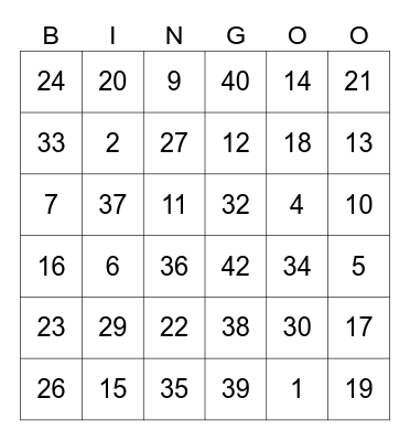 Bingo musical 2 Bingo Card