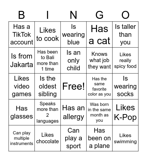 Icebreaker Bingo: Find Someone Who Bingo Card