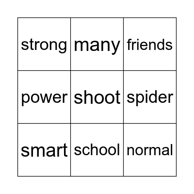 Senyo Bingo Card