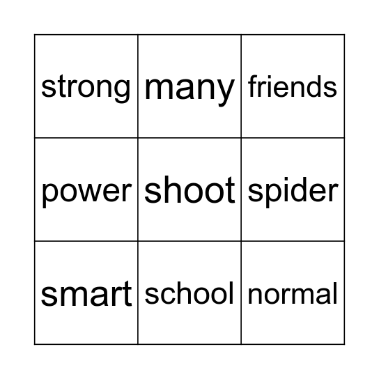 Senyo Bingo Card
