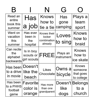 Ice Breaker Bingo #3 Bingo Card