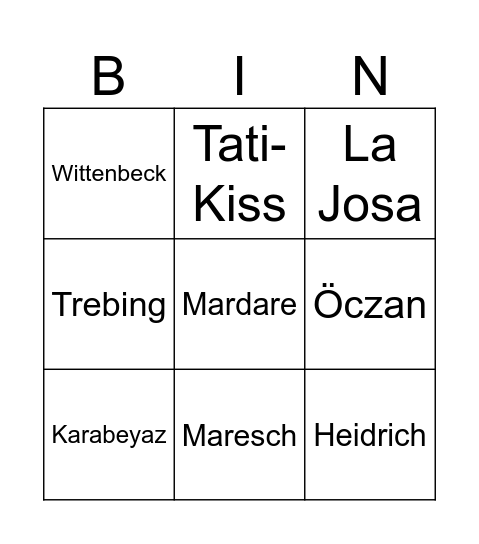 Pünktlichkeit Bingo Card