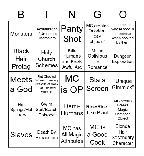 214 Bingo Card