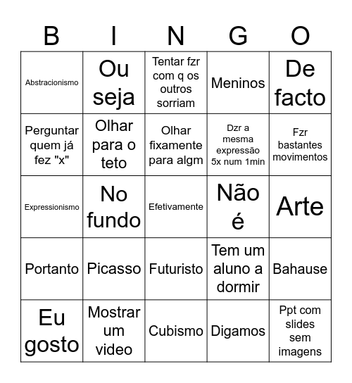 Fátingo Sales Bingo Card