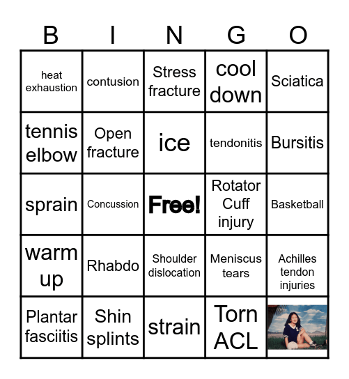 Sports Injuries Bingo Card