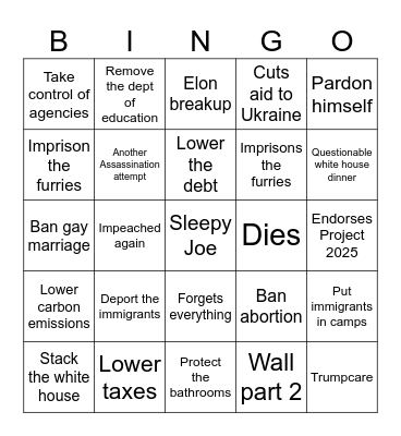 Trump 2024 MAGA Bingo Card