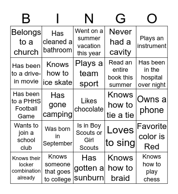 Ice Breaker Bingo #4 Bingo Card