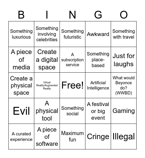 Brainstorm Bingo Card