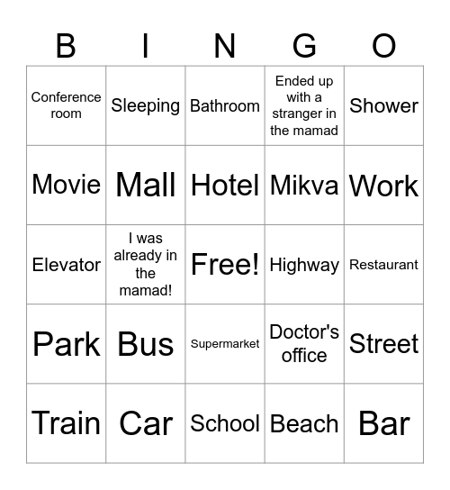 Sirens! Bingo Card