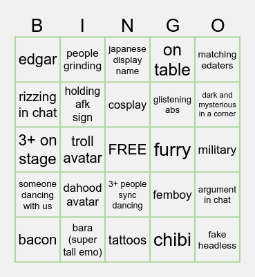 salon de fiestas Bingo Card