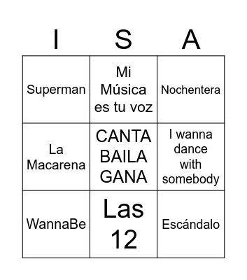 BINGO MUSICAL Bingo Card