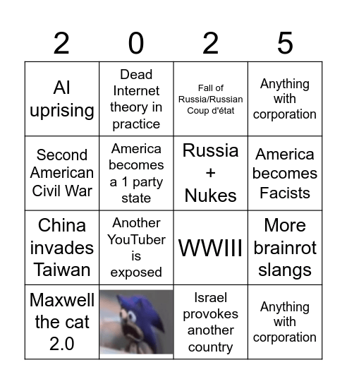 2025 Bingo Card Bingo Card