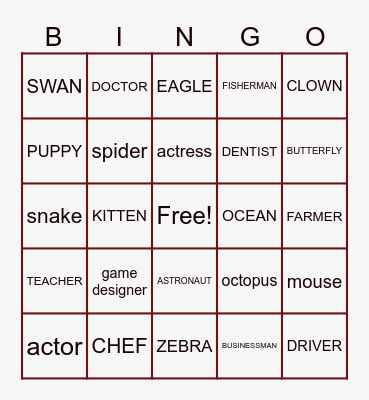 4th grade Bingo Card