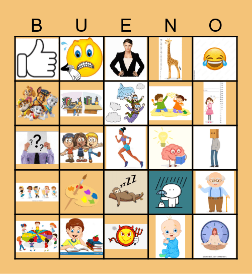 1B Adjetivos Bingo Card