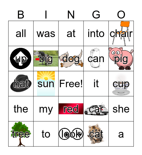 Monday - Site Words Bingo Card