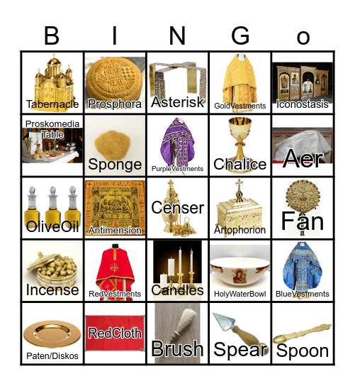 Orthodox Liturgical Bingo Card
