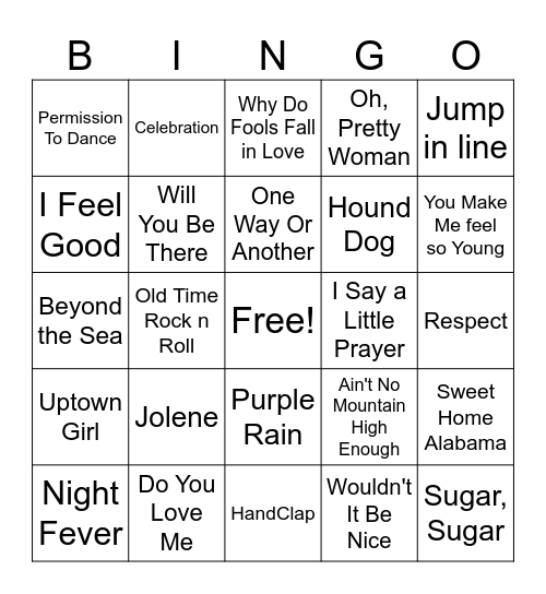 Music Bingo Card