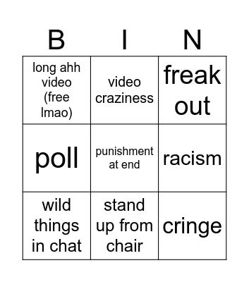 nothing Bingo Card