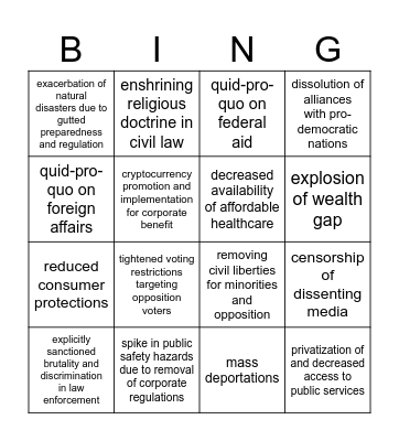 This is what we voted for Bingo Card