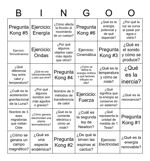 MIM TROPA Bingo Card