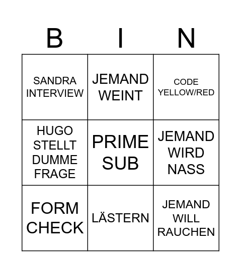 7VSWILD Bingo Card