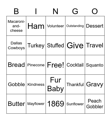 Pie Bingo Card