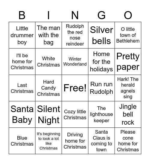 Holiday/Christmas #2 Bingo Card
